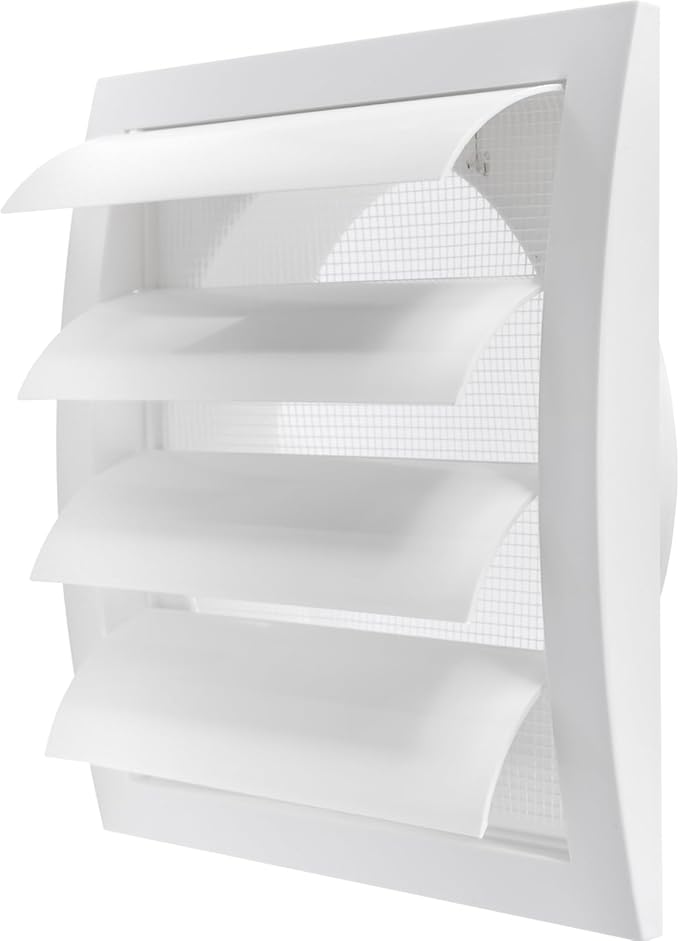 Repa Market 6 Inch White Dryer Vent Cover/Duct Cover for Walls or Ducting/ABS Plastic Grille with Flaps and Insect Screen/Exhaust and Dryer Vent Covers for Indoor & Outdoor Use