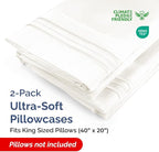 King Pillow Cases Set of 2 - Ultra Soft Hotel Quality Pillowcase Covers - Comfy, Cozy & Wrinkle Free - Shrinkage and Fade Resistant - Machine Washable Pillow Protectors - 2 Piece Set - Antique White