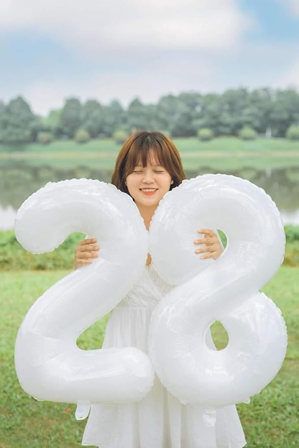 Number Balloons 40 Inch White 6 Balloon - Image 4