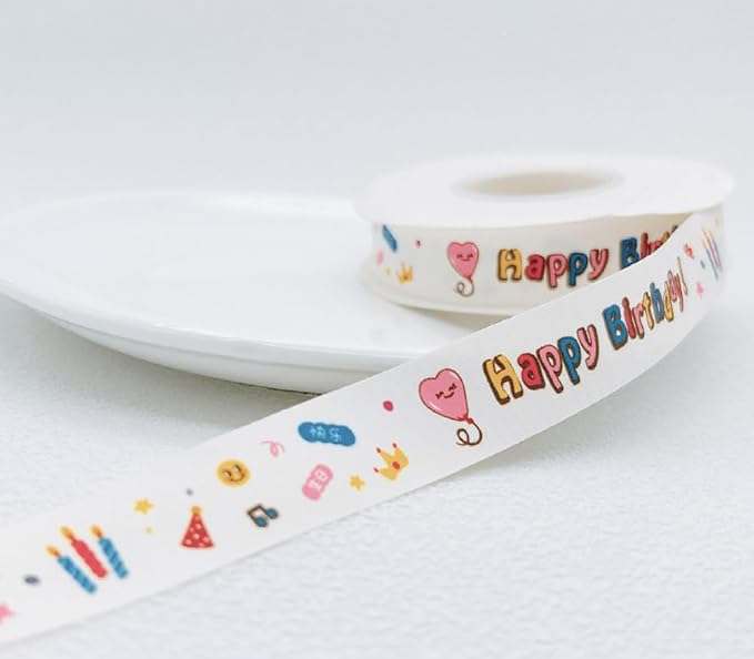 24 Yard Happy Birthday Ribbon Gift Wrapping Crafts Party Decoration Colorful - Image 4