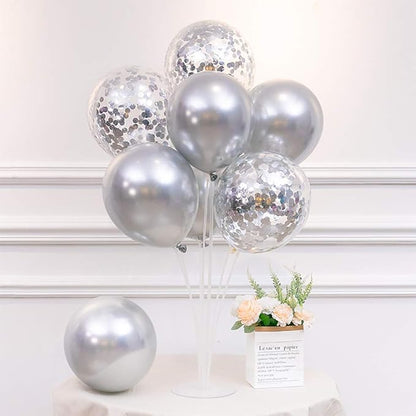 TONIFUL 4 Set Silver Balloon Stand Balloon Centerpiece - Image 6
