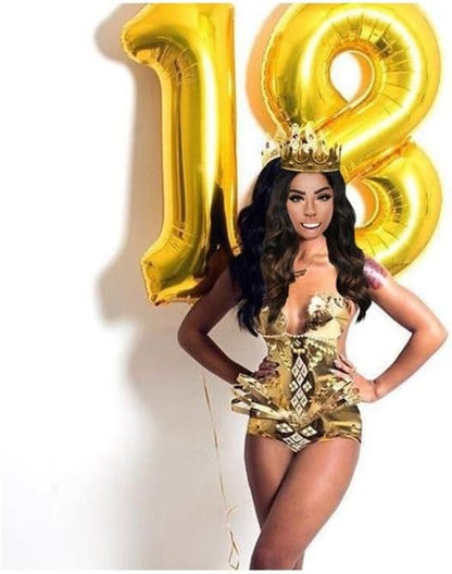 Gold Number 3 Balloon 40 Inch, 3rd Birthday Party Decorations Men Women | Foil - Image 4