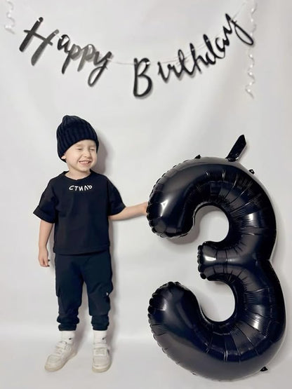 Numbers 12 Balloon 40Inch Black Balloons - Image 3