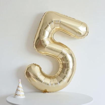 40 inch White Gold Number Balloon Giant Foil Helium Balloons Champagne Gold - Image 7