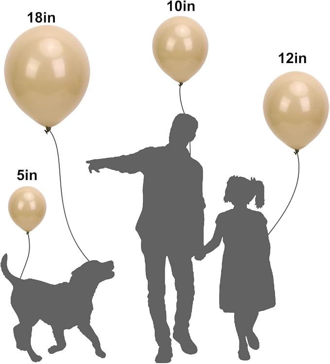 APLANET 150pcs Vanilla Brown Balloons Different Sizes 18 12 10 5 Inch Boho - Image 3