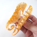 Orange Hippocampus Claw Clip,Acetate Hair Clips,Small Claw Clips for Women