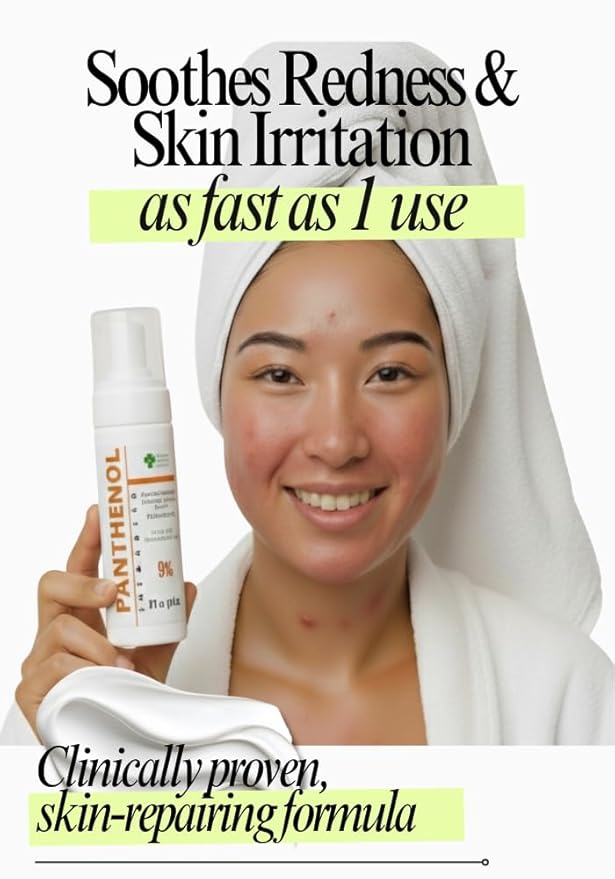 9% Panthenol Foam Spray, Vitamin B5 + Deep Moisturizing Hyaluronic Acid After Sun Care, After Tattoo Care, Hair Transplant & Baby Rash Relief, 5 Oz / 150 Ml