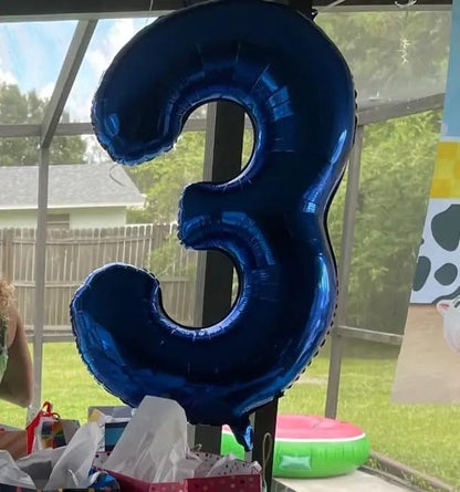 Blue Number 3 Balloon 40 Inch - Image 7