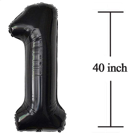 Jonhamwelbor 17 Number Balloons Black Big Giant Jumbo Big Large 17 or 71 Foil - Image 2