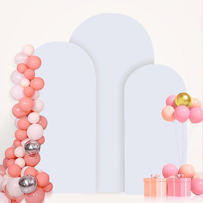 FANPROMS White Arch Cover Set of 3 Wedding Arch Backdrop Covers 4 5 6 FT Round - Image 4