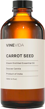 VINEVIDA Carrot Seed Essential Oil 4 oz - Undiluted Candle Scent DIY Scents for Candlemaking Bulk Soap Making Safe Skin, Pack of 1,4 Fl Oz,120 milliliters,7.18 Ounces