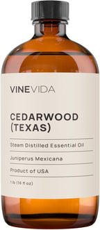VINEVIDA Cedarwood Essential Oil 16 oz - Texas Candle Oil Scent - DIY Candle Scents - Bulk Oil for Soap Making