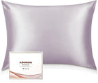 Adubor 100% Silk Pillowcase - Mulberry Silk Pillow Cases, 23 Momme 6A Grade Fibers, Silk Pillow Case for Hair and Skin Health, with Hidden Zipper (Standard 20''×26'', Grayish Purple, 1PC)