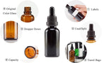 YIZHAO Black Glass Dropper Bottle 1oz, Tincture Bottles with Glass Dropper, for Essential Oils, Aromatherapy, Cosmetic, Laboratory, Pharmacy, Liquids, Travel –12 Pcs