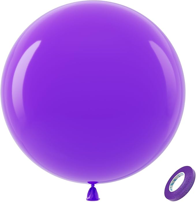 Bezente Purple Giant Latex Round Balloons 36 Inch 8 Pack | Purple Balloons by Bezente
