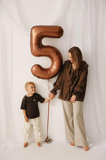Number 4 Balloons 40 Inch Coffee Brown Balloon - Image 2