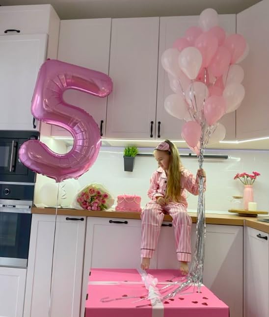 Pink Number 0 Balloon 40 inch, Balloon numbers party supplies, deco photo shoot - Image 7