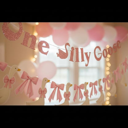 One Silly Goose Banner, 1st Birthday Party Decoration, Goose Garland - Image 5