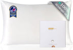 ZIMASILK 100% Pure Mulberry Silk Pillowcase for Hair and Skin Health,Soft and Smooth,Both Sides Premium Grade 6A Silk,600 Thread Count,with Hidden Zipper,1pc(Standard 20''x26'',White)
