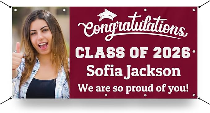 Personalized Graduation Photo Vinyl Banner Sign by Milweb1LLC