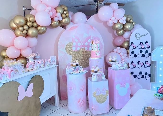 Pink and Gold Balloon Arch Kit, 18 12 10 5 Inch Different Size Balloons - Image 4