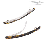 French Amie Long and Thin Large 4" Celluloid Automatic Handmade Hair Clip for Girls Strong Hold No Slip Grip Hair Claw Clips for Women, Made in France (Tokyo)
