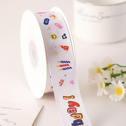 24 Yard Happy Birthday Ribbon Gift Wrapping Crafts Party Decoration Colorful - Image 2
