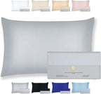 25 Momme Premium Mulberry Silk Pillowcase for Hair and Skin | Handcrafted Hypoallergenic & Anti-Acne Silk Pillow Cases with Zipper | King - 20" x 36", Silver Lining