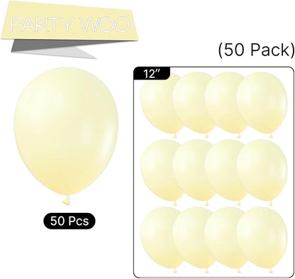 PartyWoo Pastel Yellow Balloons 50pcs Light Pale Yellow Color | Balloons - Image 6
