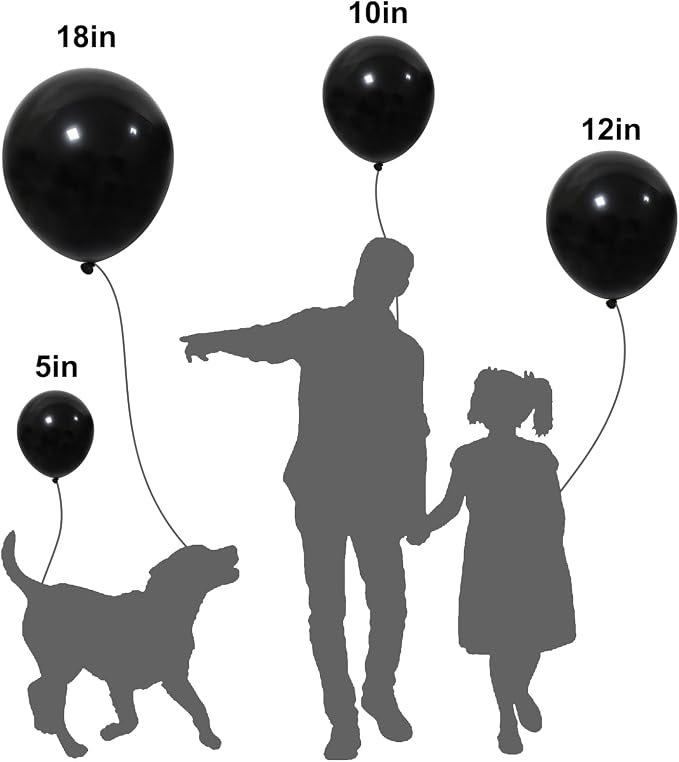 APLANET 150pcs Black Balloons Different Sizes 18 12 10 5 Inch, Latex Balloons - Image 3