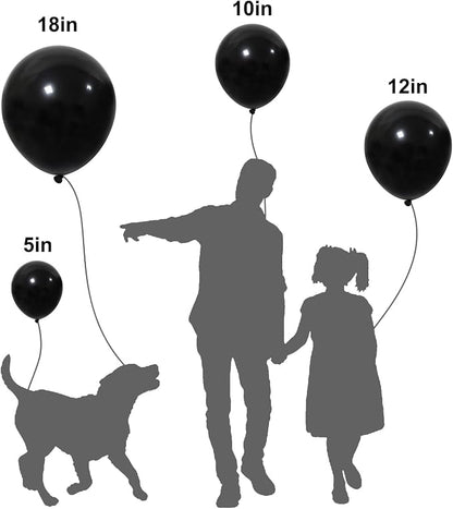 APLANET 150pcs Black Balloons Different Sizes 18 12 10 5 Inch, Latex Balloons - Image 3