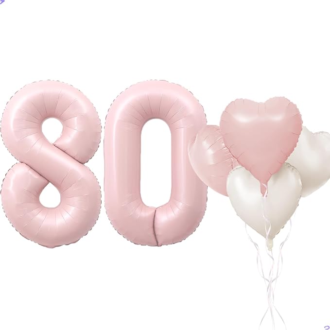 Pink 80 Balloon Number 80th Birthday Party Decorations by Unknown