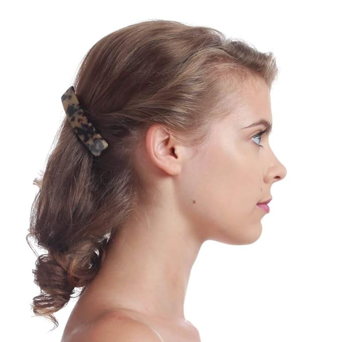 Fsmiling Hair Barrettes for Women French Hair Barrette Clip Small Acetate Hair Clips Barrette No Slip Hair Accessories 3-Pack