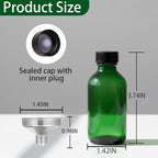 DIDITIME 2 oz Shot Bottles with Caps & Stainless Steel Funnels, Juicing Bottle Reusable Glass, 60ml Small Jars with Lids for Potion, Ginger Shots, Oils, Juice (olive green, 6-pack)