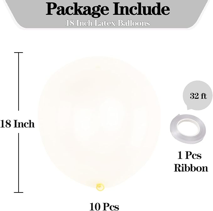 18 Inch Clear Balloons, Baby Shower, Birthday Party and Event Decoration - Image 2