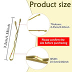 220 Count Mini Wavy 1.38 Inch Blonde Bobby Pins, YINGFENG Small Gold Hair Clips with Storage Box for Updos, Metal Hair Clips for Kids, Girls and Women, Suitable for All Hair Types