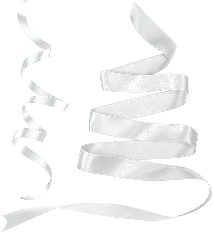 Silver Ribbon for Gift Wrapping Fabric Satin Ribbon 3/8 Inch Silver Ribbons for - Image 3
