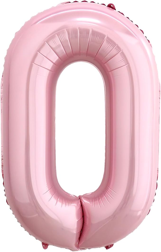 40 Inch Pink Number 0 Balloon, Giant Number Balloons, Birthday Decorations | by Unknown