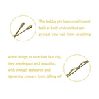 220 Count Mini Wavy 1.38 Inch Blonde Bobby Pins, YINGFENG Small Gold Hair Clips with Storage Box for Updos, Metal Hair Clips for Kids, Girls and Women, Suitable for All Hair Types