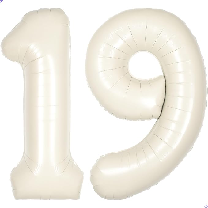 Cream White Number 19 91 Balloon by Unknown