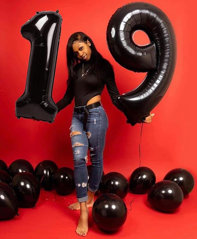 Number Balloons 9 Balloon Black - Image 3