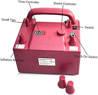 Portable Electric Balloon Blower Pump, Dual Nozzle Balloon Inflator - Image 2