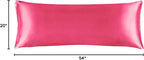 BEDELITE Satin Body Pillow Cover, Super Soft and Cooling Body Pillow Pillowcase for Hair and Skin, Breathable Silky Full Long Pillowcase Cover(20"x54", Hot Pink)
