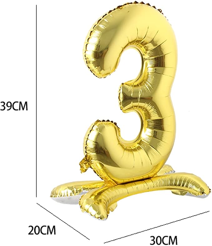 16" Standing Gold Alphabet Letter and Number Balloons Aluminum Hanging Foil - Image 2