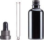 YIZHAO Black Glass Dropper Bottle 2oz, Tincture Bottles with Glass Dropper, for Essential Oils, Aromatherapy, Cosmetic, Laboratory, Pharmacy, Liquids, Travel –6 Pcs