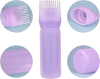 Empty Scalp Comb Applicator 7oz for All Purpose Oil Squeeze Bottle, Pressurized Plastic Comb Color Applicator, Refillable, BPA Free, Hair Treatment, 200ml, Clear, Pack of 5