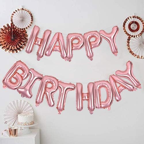 TONIFUL Rose Gold Letter Balloons 2 Set 16 Inch A-Z Custom Alphabet Banner | 52 - Image 6