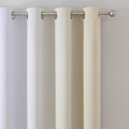 Beige and Greyish White Blackout Curtains - Image 4