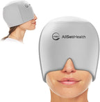 Migraine Relief Cap Ice Head Wrap Headache and Migraine Hat | Headache Relief with Hot/Cold Gel Head Ice Pack with Face and Eye Headache Mask Compress - Grey