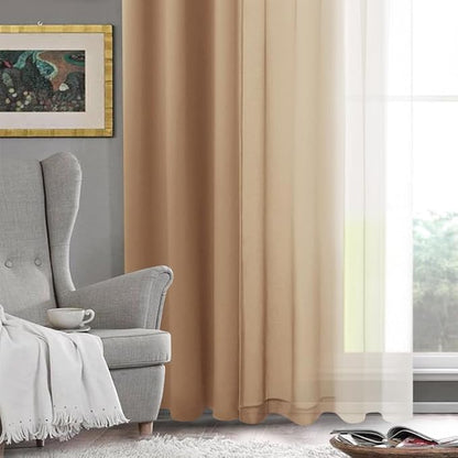 DWCN Ombre Faux Linen Sheer Curtains - Image 6